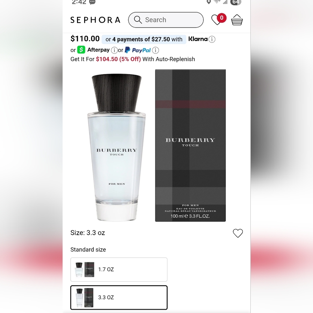 NIB Burberry Touch E.D.P for Men 3.3FL OZ - Picture 2 of 5